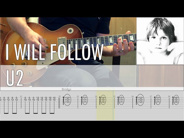 I Will Follow U2 Cover • Guitar Tab • Tutorial • Lesson