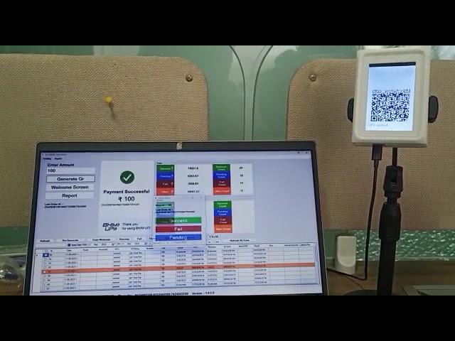 QR Code Display Device and QR Code Scanner Screen for BHIM UPI Payment  Collection using UPI