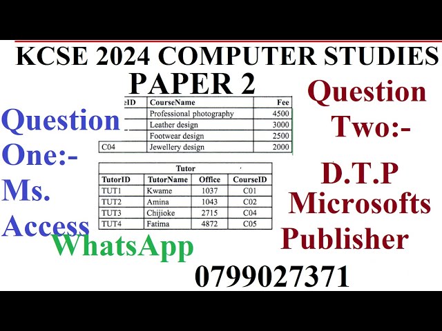 KCSE 2024 COMPUTER PAPER 2 (PRACTICAL) ║ STEP BY STEP ║ COMPLETE - QUESTIONS 1 AND 2