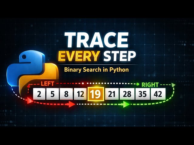 Python Binary Search Algorithm 🔍 | Visual Path Tracking Explained