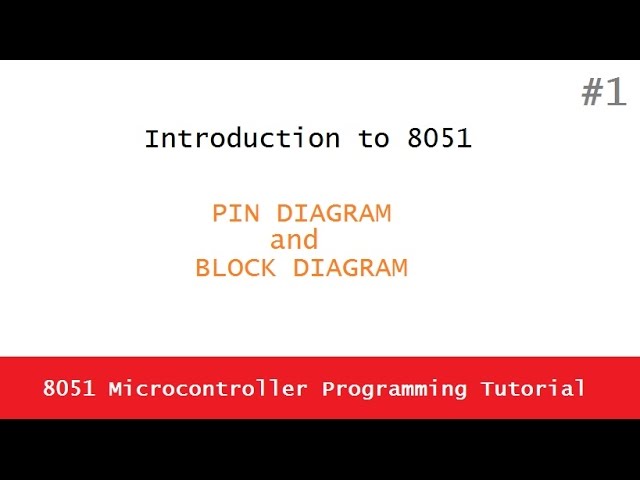 8051 Microcontroller programming tutorial 1 - pin diagram and block diagram of 8051