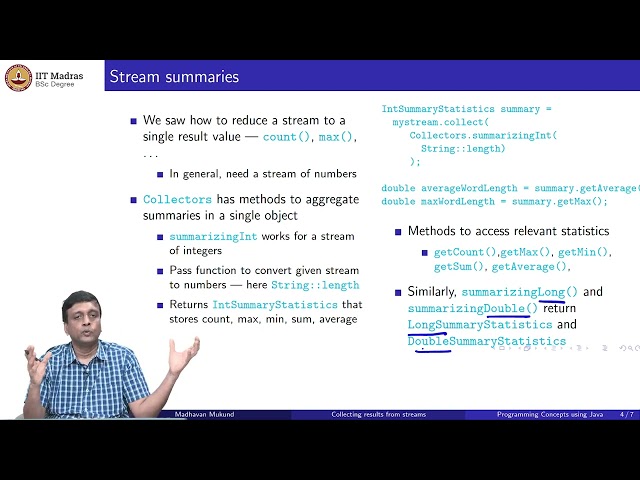 Collecting Results From Streams