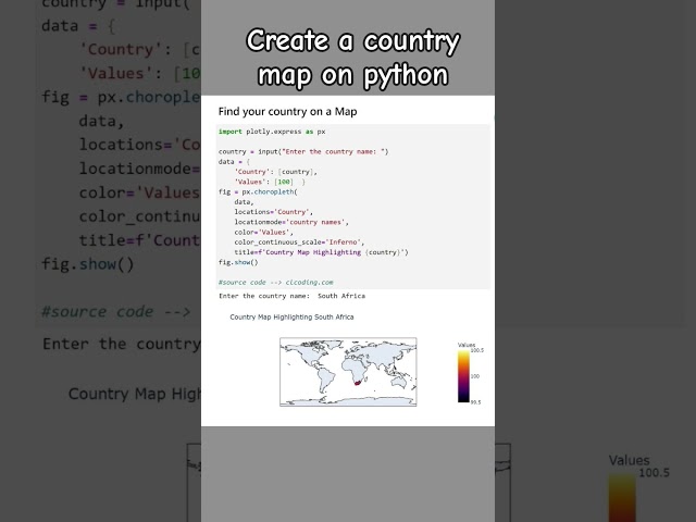 Country Map in Python| #python #programming #map #machinelearning