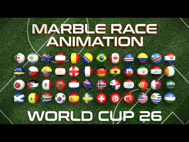 🌎 FIFA World Cup 2026 Marble Race 3D | Algodoo Style Championship 🏆⚽