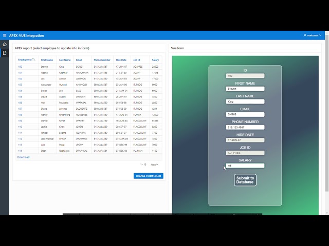 Oracle APEX - VueJS integration