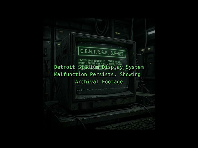 Detroit Stadium Display System Malfunction Persists, Showing Archival Footage