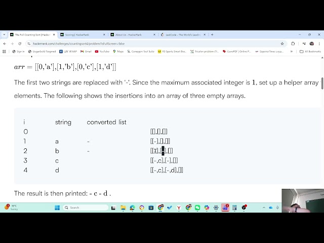 Hackerrank: The Full Counting Sort
