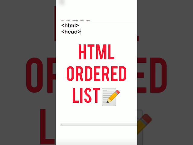 Ordered List in HTML #shorts #html #coding #programming #trending #orderlist