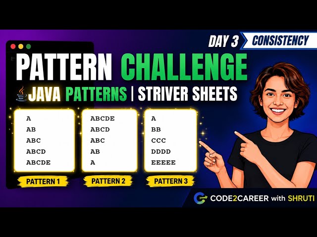 Day3 of Staying Consistent with DSA  | Can I keep going? DSA Consistency |  Pattern Printing in JAVA