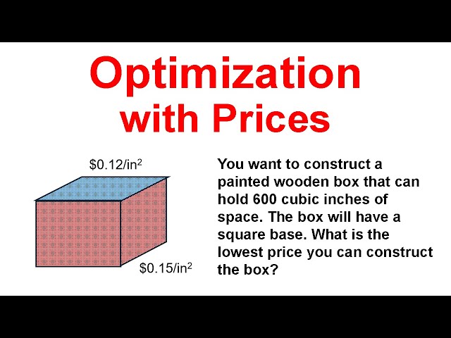 Optimization Problems with Prices (Calc 1)