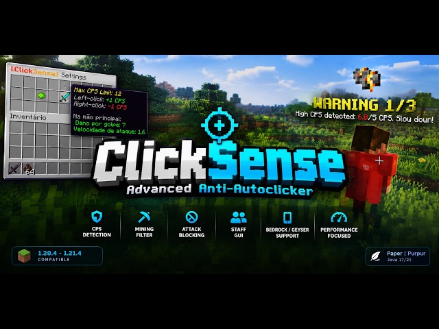 ClickSense | Anti-AutoClicker & CPS Dete 1.21.4
