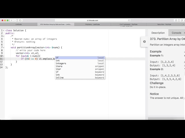 Partition Array by Parity - LintCode # 373