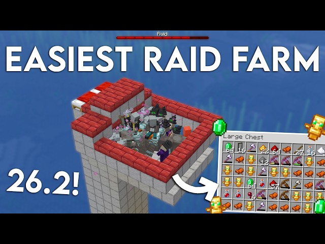 NEW UPDATED Minecraft 26.2 Raid Farm Tutorial | Unlimited Totems of Undying (Easy)