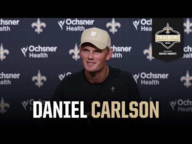 Daniel Carlson on signing with Saints, kicker competition | Saints Training Camp 2026