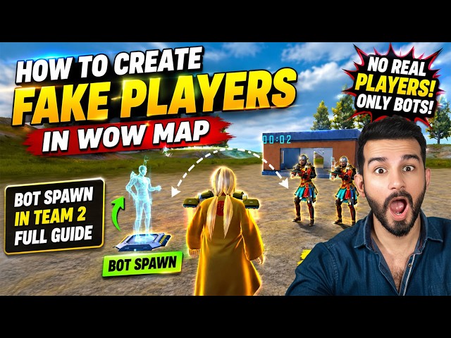 HOW TO MAKE TEAM 2 AUTO SPAWNBOTS WOW MAP | NO REAL PLAYERS! SPAWN BOTS IN TEAM 2 WOW PUBG MOBILE