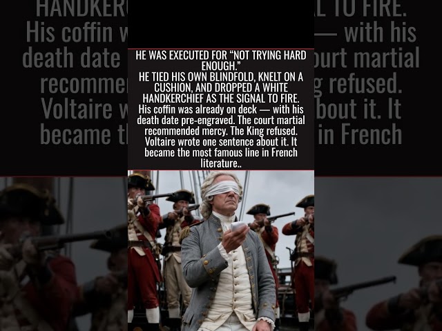 He Tied His Own Blindfold And Dropped The Handkerchief. The Execution of Admiral Byng, 1757.