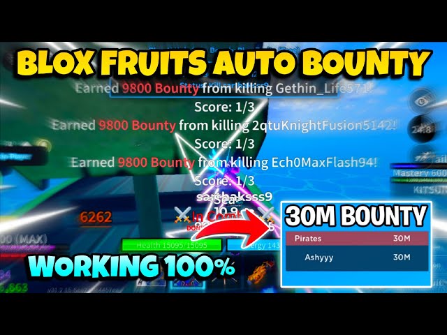 New Blox Fruits Script No Key - "Auto Bounty" Easy 30m Bounty, Auto Attack Players & More