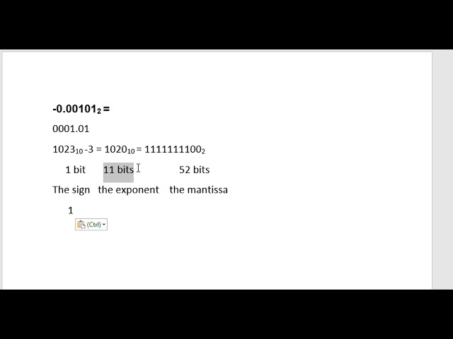 Double Precision Floating Point Binary Number