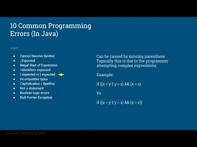 10 Common Errors and Mistakes Made in JAVA