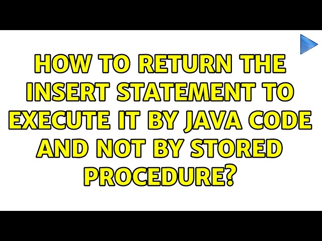 How to return the insert statement to execute it by java code and not by stored procedure?