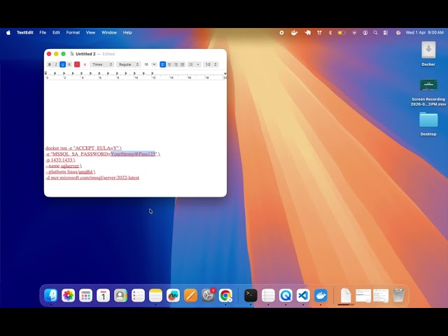 SQL Server setup in Mac with VS Code Extension     #vscode #applemac #docker #techtips 