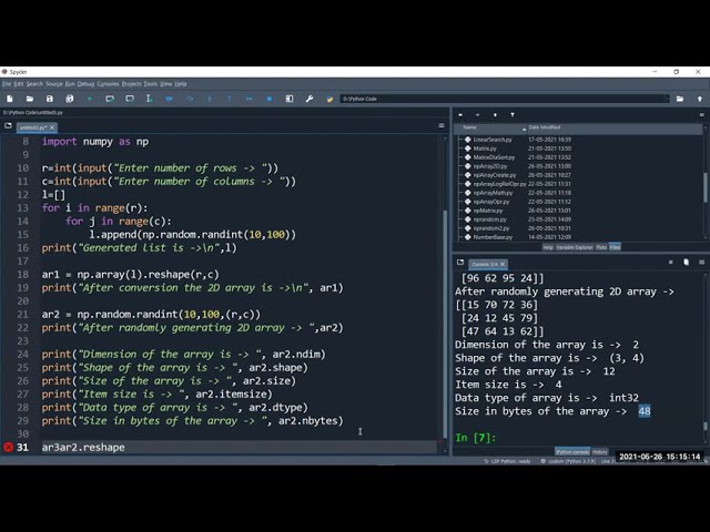 Python 08 numpy 2D arrays and Matrices