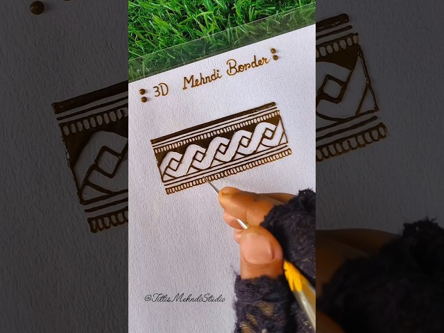 3D Border mehndi design tutorial || step by step border mehndi |#mehndi #art #ytshorts #shorts