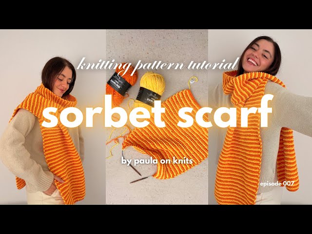 The Sorbet Scarf 🍋 Easy Beginner Knitting Tutorial | Free Pattern