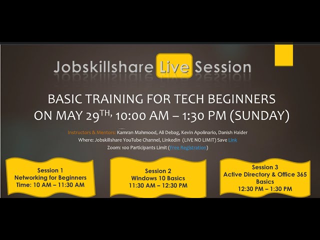 Free Tech Training LIVE sessions | Announcement