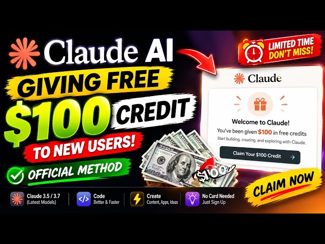 Claude AI FREE $100 Credit for New Users! 😱 Official Method #ClaudeAI #AI