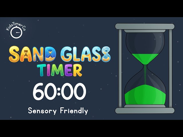 60 Minute Sand Glass Timer - Kids Sensory Friendly Visual Timer