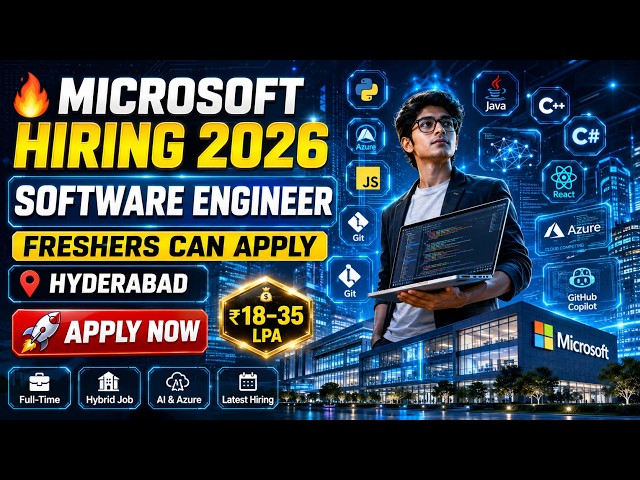 🔥 Microsoft Software Engineer Recruitment 2026 | Freshers & Experienced | Hyderabad | Apply Now!