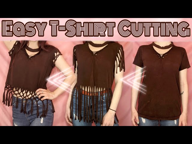 Easy Fringe + T-Shirt Macramé! No Sew, DIY T-Shirt Cutting Tutorials | 2 Boho Style Designs