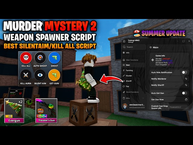 BEST MM2 SCRIPT 2026! 🔪 Kill all, Autofarm, Silentaim, Esp, Weapon Spawner, | Murder Mystery 2