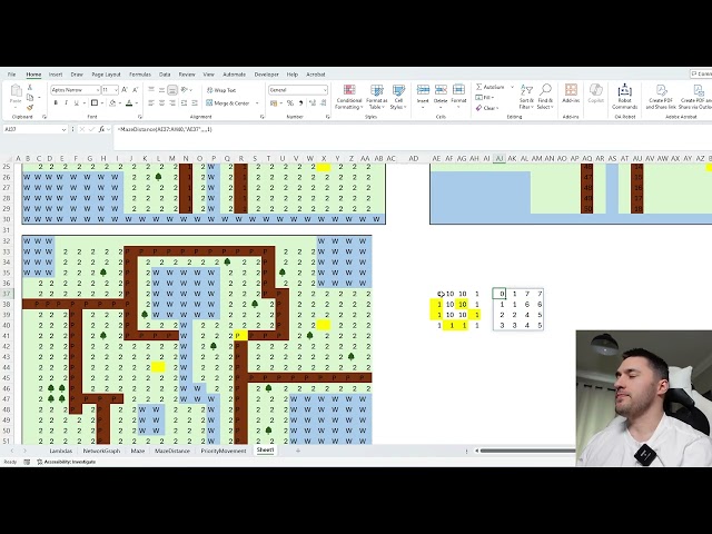 Full Breakdown of Pathfinding / Maze Lambdas in Excel