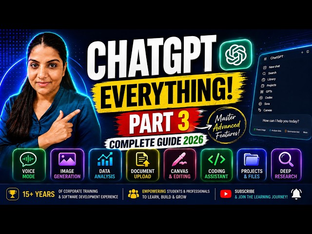 ChatGPT Complete Tutorial 2026 | Every Feature Explained (Data Analytics)