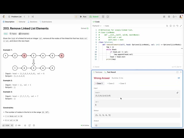 Remove Linked List Elements