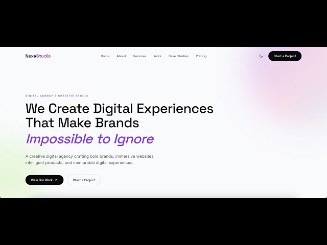 NexaStudio – Modern Digital Agency & Creative Studio React Template | React + Tailwind CSS