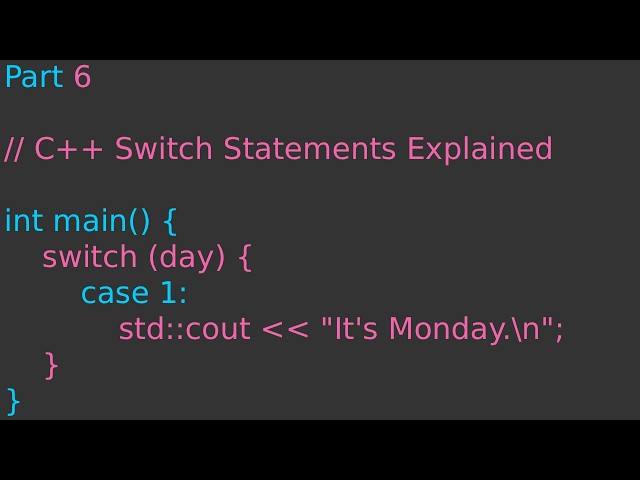 C++ Tutorial Series (Part 6: Switch Statements)