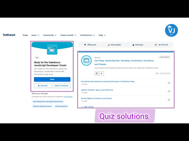 Salesforce JavaScript Developer I Exam | Cert Prep: Variables, Collections, Functions, and Classes