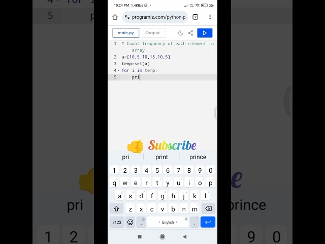 Count frequency of element in the array in python #coding #viral #program #lavanya #countfrequency
