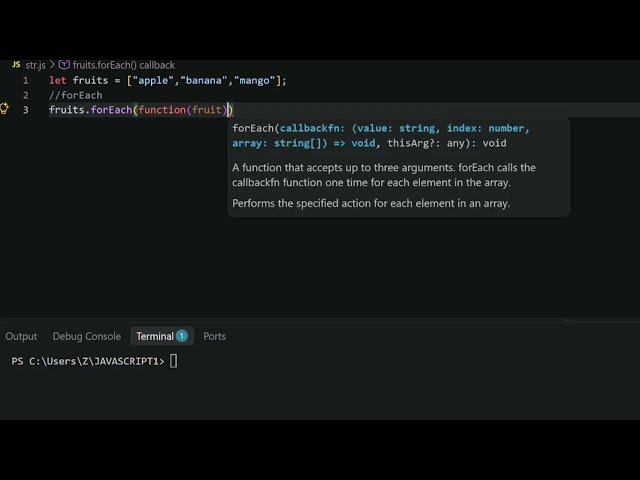 ForEach method in JavaScript 