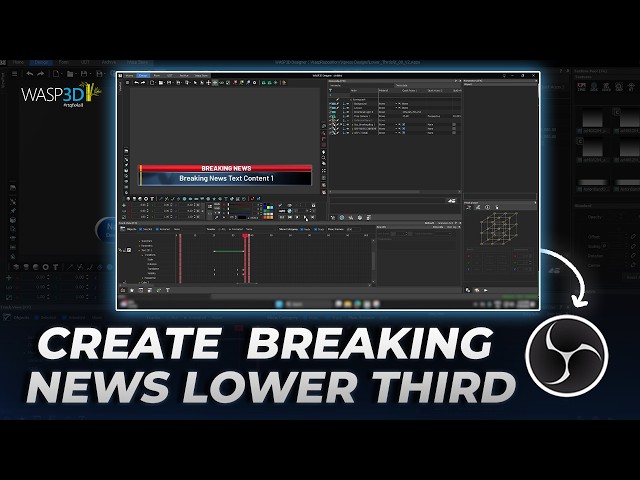 How to Create a Breaking News Lower Third in Free software | Step-by-Step Tutorial@WASP3DOfficial