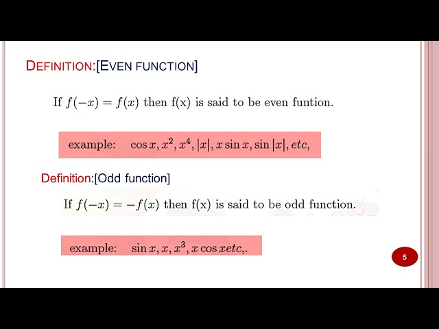 Odd and Even function