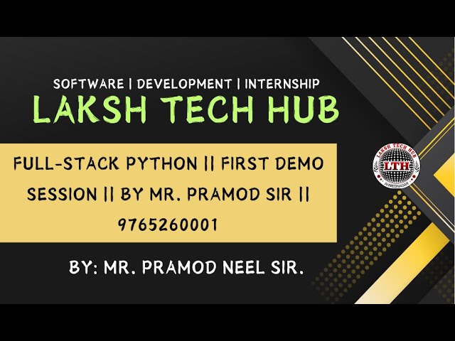 Full-Stack Python || First Demo Session || By Mr. Pramod Sir || 9765260001