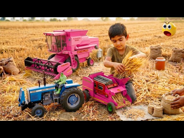 Raw Diesel Power Run! Massey Ferguson 385 Tractor | Heavy Wheat Thresher Machine Load Test | 4K HD