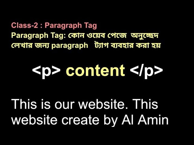 Paragraph Tag | HTML Basic To Advance | HSC Syllabus -day 2