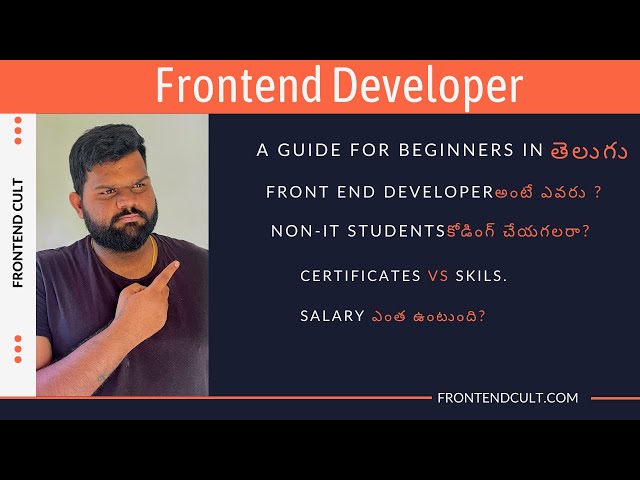 Front-end Developer guide Telugu | Know the path and truth about frontend developer#frontend #telugu