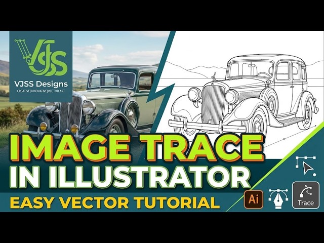 How to Convert Image to Vector Line Art in Adobe Illustrator | Image Trace Tutorial