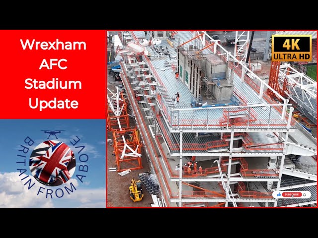 Wrexham AFC Stadium | Kop stand construction flyby 26/08/26 |  @WxmAFCofficial #stadium #fyp 